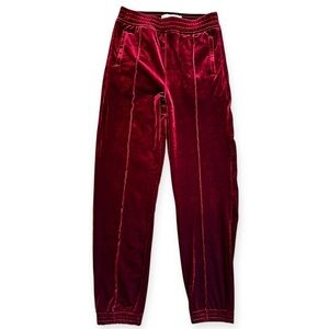 TRACTR Velvet Joggers Pants in Rich Burgundy girls size 14